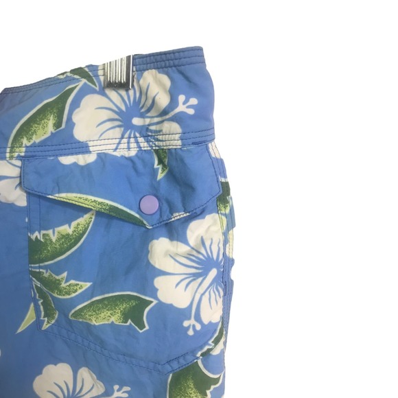 Patagonia Women Board Short Swim trunks Blue White Green Floral Drawstring 5 / S - Picture 8 of 13